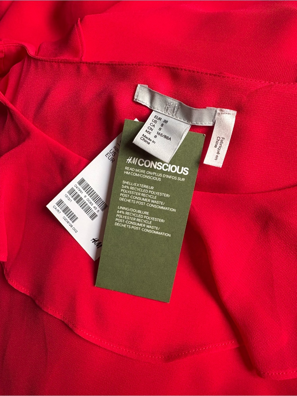 H&M Bright Red Ruffle Midi Dress - Picture 5 of 5